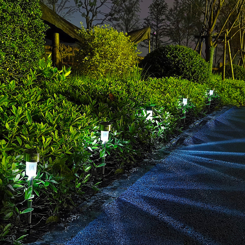 LZINA™ | Modern simplicity solar waterproof stainless steel cylinder LED landscape lighting outdoor light for the garden
