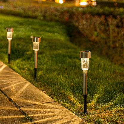 LZINA™ | Modern simplicity solar waterproof stainless steel cylinder LED landscape lighting outdoor light for the garden