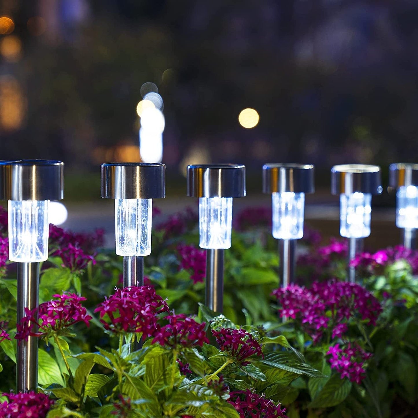 LZINA™ | Modern simplicity solar waterproof stainless steel cylinder LED landscape lighting outdoor light for the garden