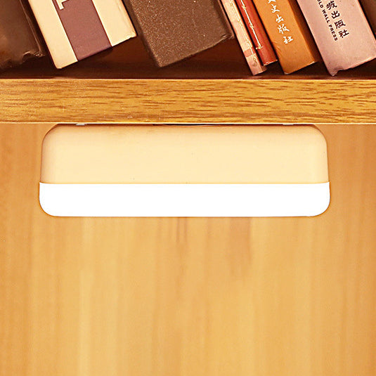 BowLift Modern Minimalist Rechargeable LED Wall Light with Magnetic Suction Cup, Rectangular Plastic Strip Night Light for Studying