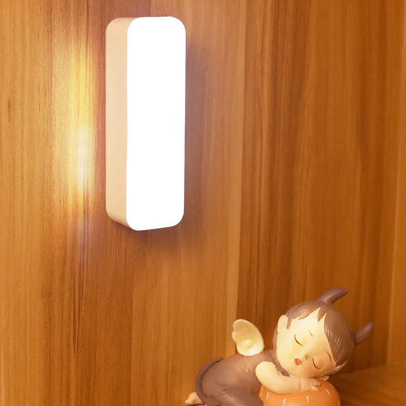 BowLift Modern Minimalist Rechargeable LED Wall Light with Magnetic Suction Cup, Rectangular Plastic Strip Night Light for Studying
