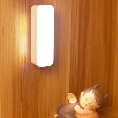 BowLift Modern Minimalist Rechargeable LED Wall Light with Magnetic Suction Cup, Rectangular Plastic Strip Night Light for Studying