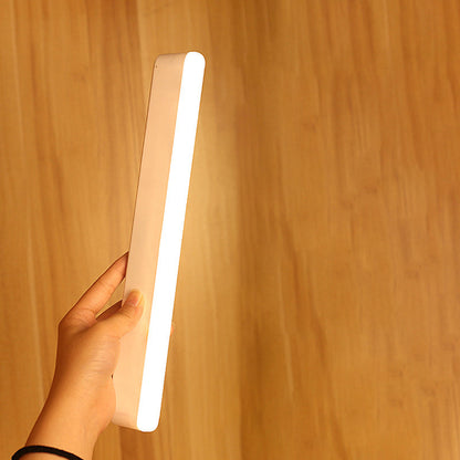 BowLift Modern Minimalist Rechargeable LED Wall Light with Magnetic Suction Cup, Rectangular Plastic Strip Night Light for Studying