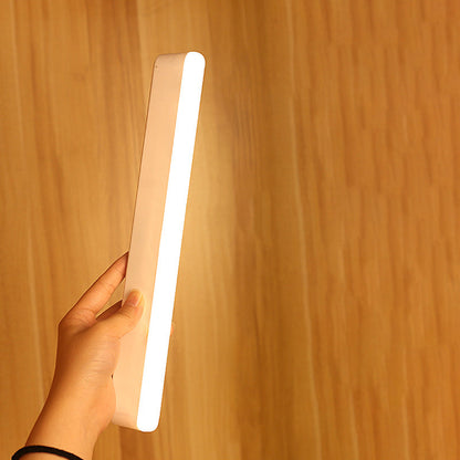 BowLift Modern Minimalist Rechargeable LED Wall Light with Magnetic Suction Cup, Rectangular Plastic Strip Night Light for Studying