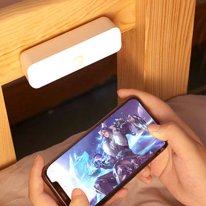BowLift Modern Minimalist Rechargeable LED Wall Light with Magnetic Suction Cup, Rectangular Plastic Strip Night Light for Studying