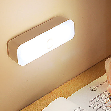 BowLift Modern Minimalist Rechargeable LED Wall Light with Magnetic Suction Cup, Rectangular Plastic Strip Night Light for Studying