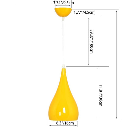 BowLift | Nordic Iron Wood Aluminum Pumpkin Water Drop 1-Light Pendant Light for Dining Room
