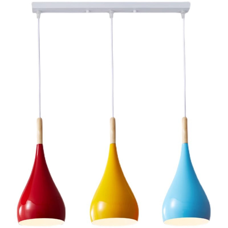 BowLift | Nordic Iron Wood Aluminum Pumpkin Water Drop 1-Light Pendant Light for Dining Room