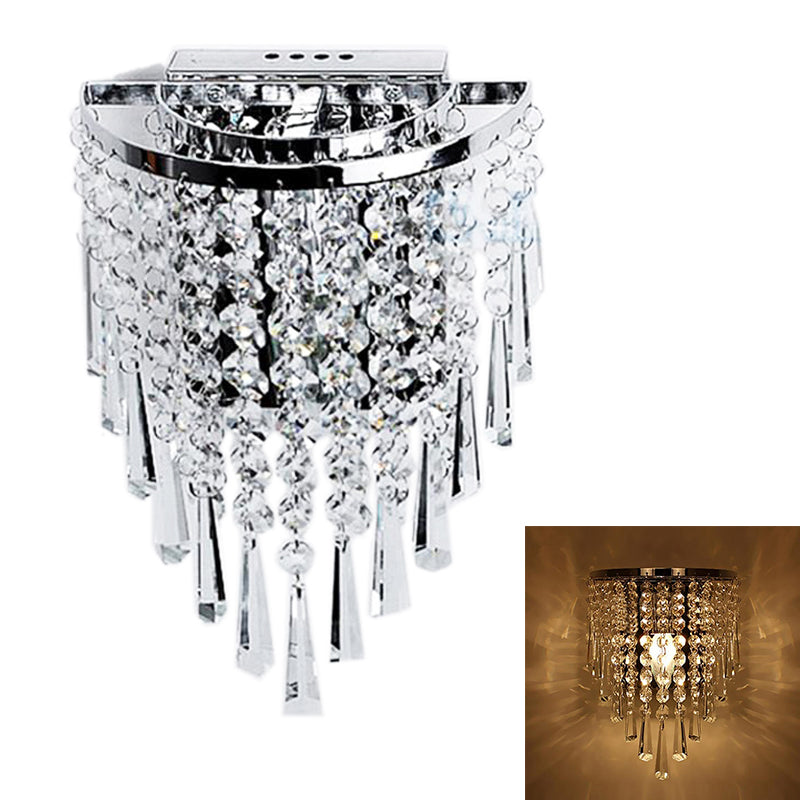 BowLift Modern Chrome Crystal Drop Wall Lamps - Sleek, Glamorous Wall Lighting