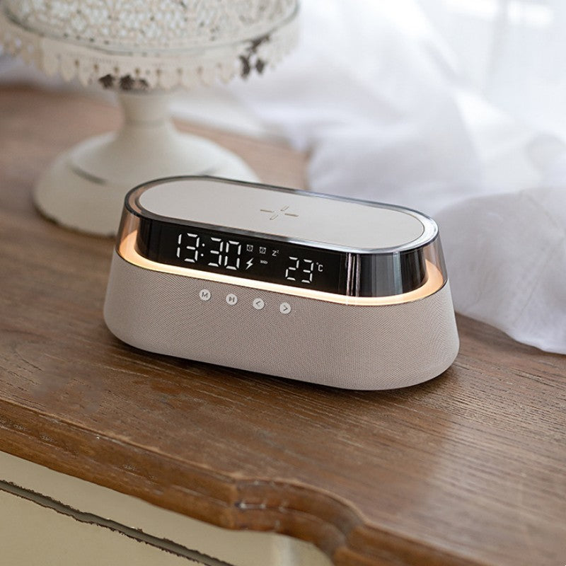 LZINA™ | Night Light Wireless Charging Alarm Clock Retro Bluetooth Speaker
