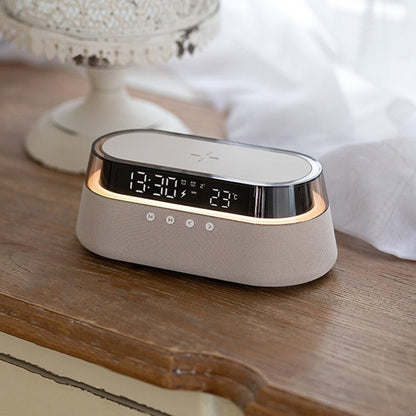 LZINA™ | Night Light Wireless Charging Alarm Clock Retro Bluetooth Speaker