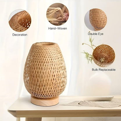 BowLift Aura Lamp: Bamboo USB-Powered Table Lamp for the Bedroom