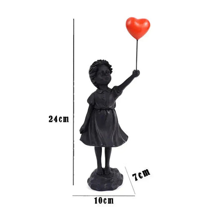 LZINA™ | Banksy flying Balloon Girl Statue