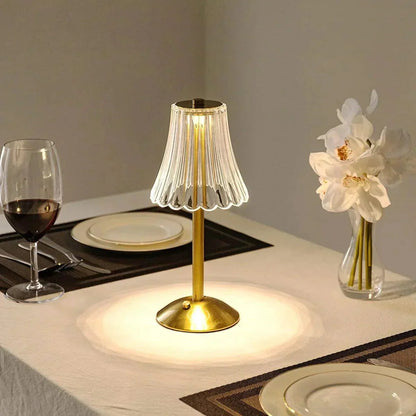 BowLift AuraGlow Table Lamp: Rechargeable LED with Dimmable Brightness