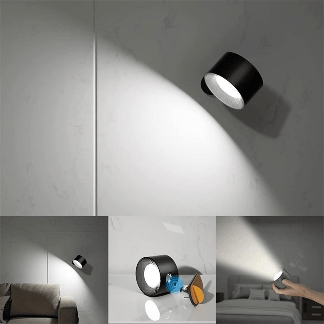 BowLift 360° Wireless Rechargeable Wall Light — Flexible, All-Angle LED Illumination