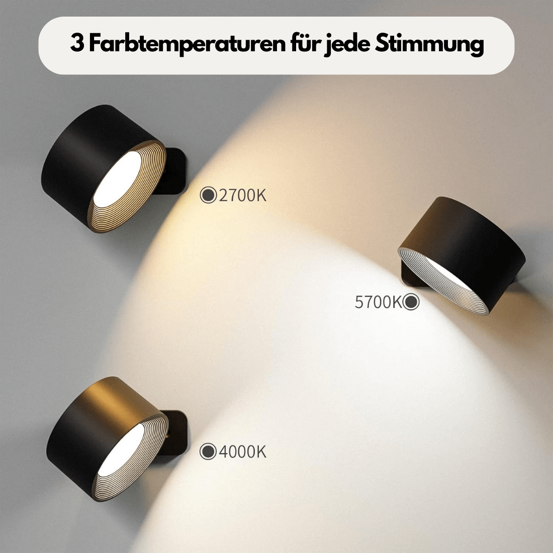 BowLift 360° Wireless Rechargeable Wall Light — Flexible, All-Angle LED Illumination