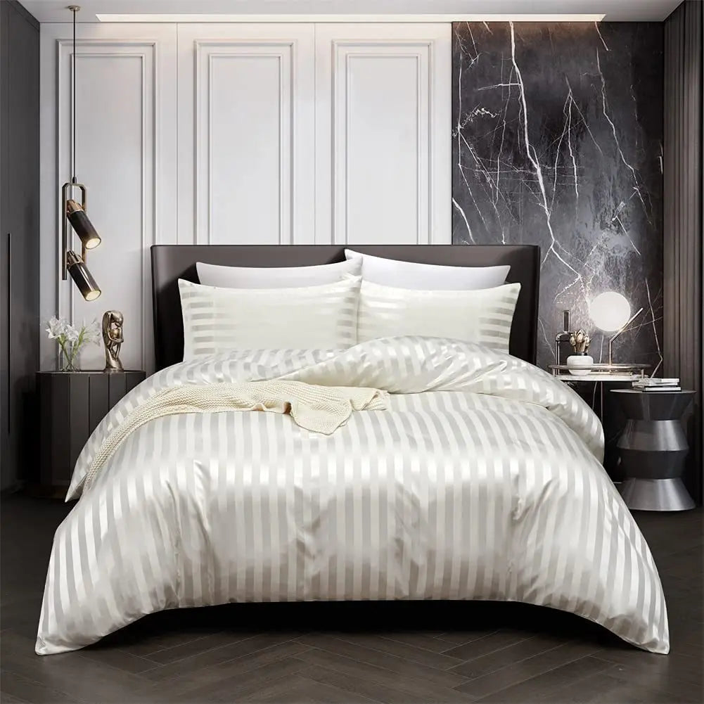 BowLift | VelvetDream - Black Satin Bed Set