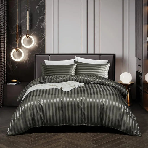 BowLift | VelvetDream - Black Satin Bed Set