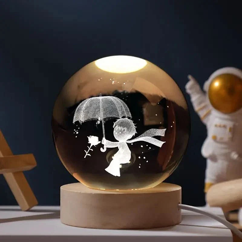 LZINA™ | Luminous Crystal Ball LED Night Light Decor