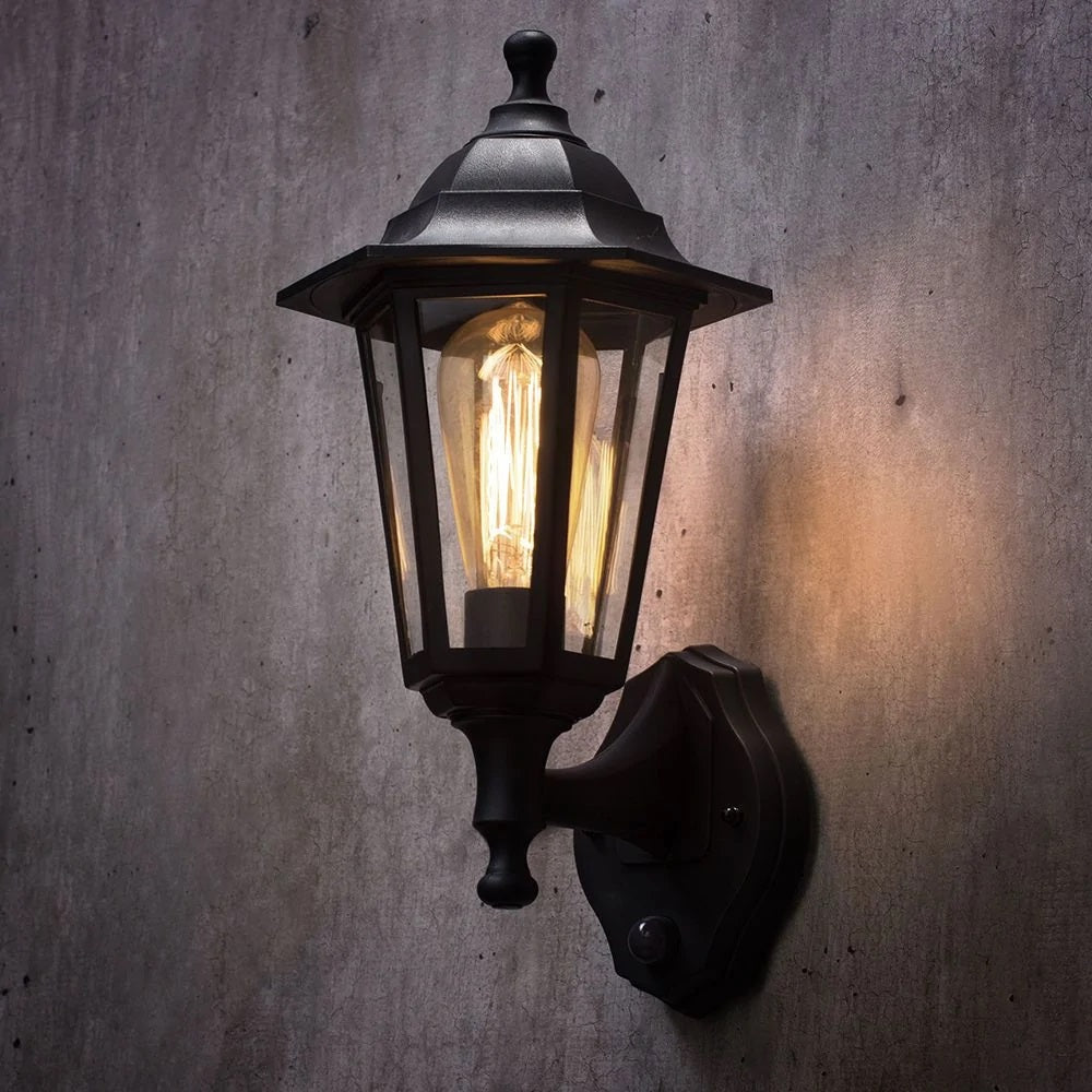 LZINA™ | Black Outdoor Vintage Hanging Lamp with PIR