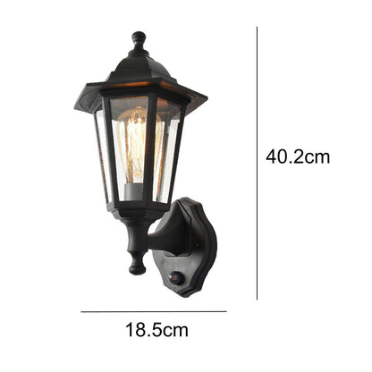 LZINA™ | Black Outdoor Vintage Hanging Lamp with PIR