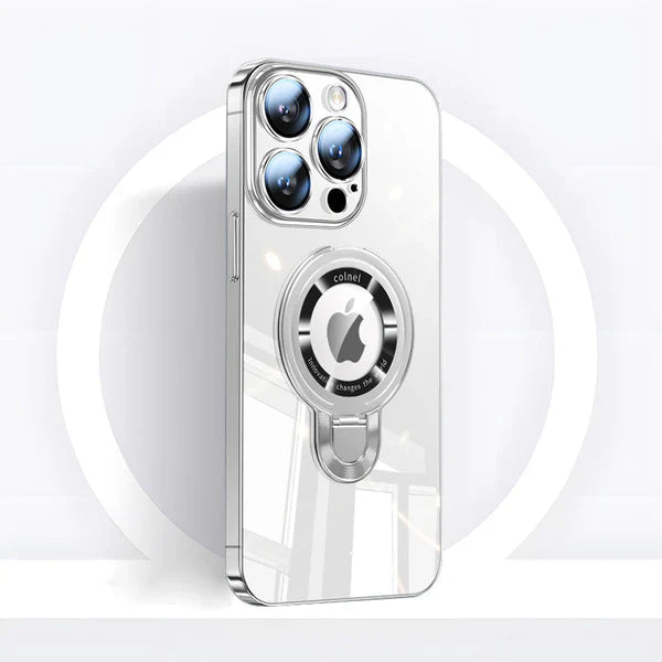 LZINA™ | iPhone MagSafe Series | Transparent electroplated rotating stand phone case