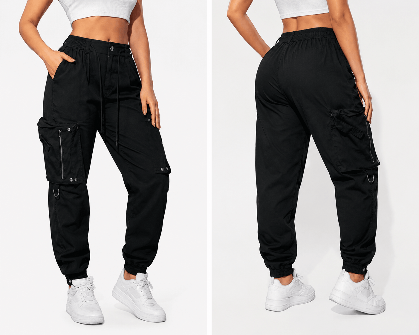 Women’s Tactical Cargo Joggers Drawstring Outdoor Trousers