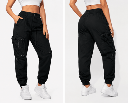 Women’s Tactical Cargo Joggers Drawstring Outdoor Trousers