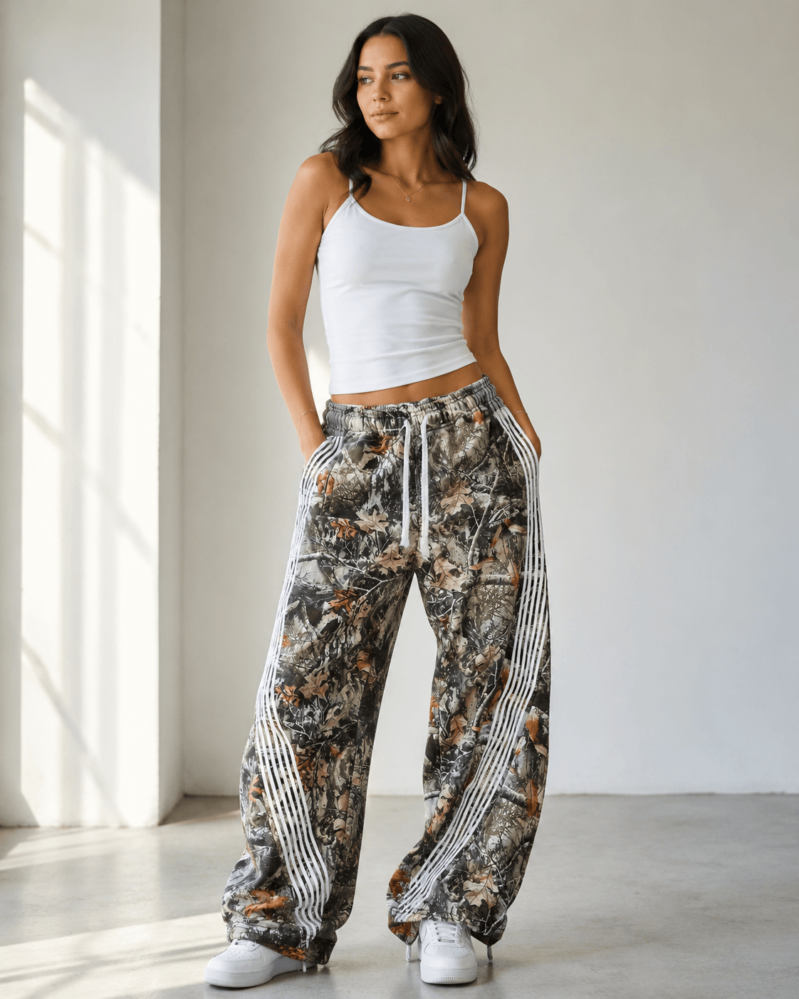 Women’s Y2K Embroidered Cargo Joggers Drawstring Sweatpants