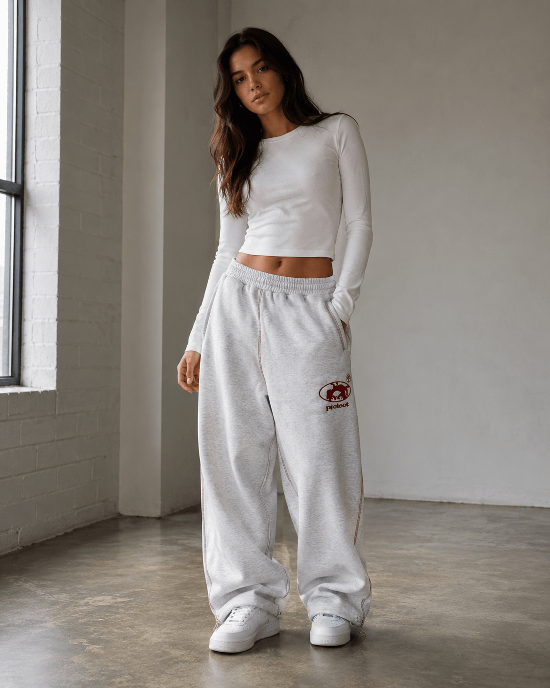 Women’s Y2K Embroidered Cargo Joggers Drawstring Sweatpants
