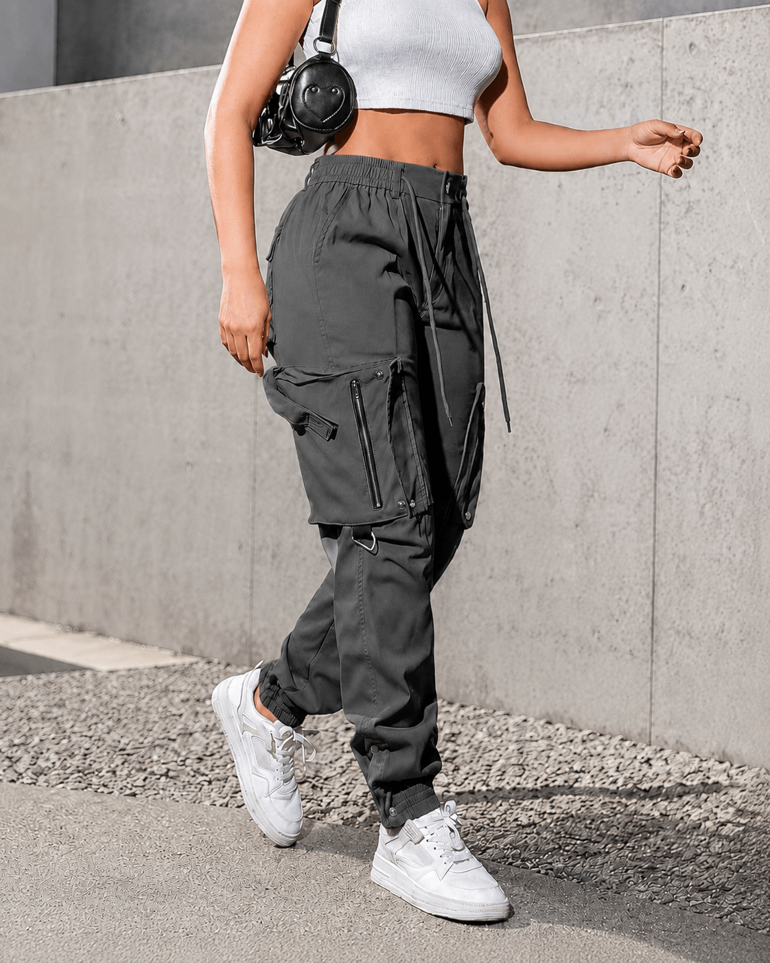 Women’s Tactical Cargo Joggers Drawstring Outdoor Trousers