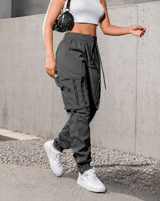 Women’s Tactical Cargo Joggers Drawstring Outdoor Trousers