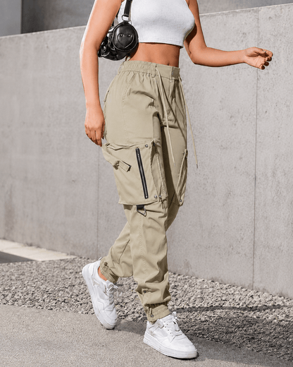 Women’s Tactical Cargo Joggers Drawstring Outdoor Trousers