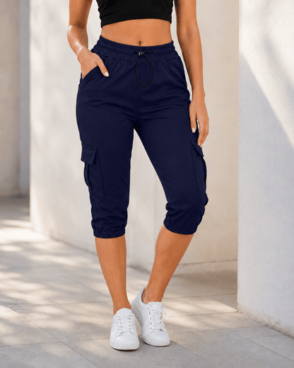 Women’s Capri Cargo Joggers Drawstring Cropped Summer Trousers
