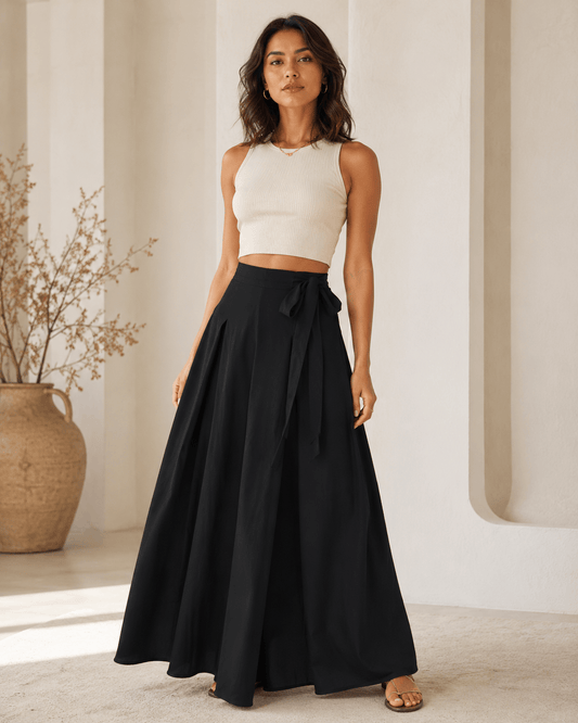 Women’s High Waist Pleated Wide Leg Trousers