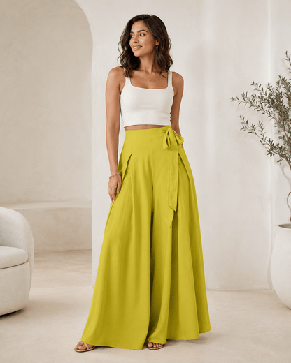 Women’s High Waist Pleated Wide Leg Trousers