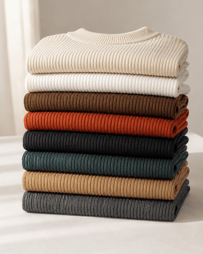 Women’s Slim Fit Ribbed Mock Neck Knit Jumper Long Sleeve Pullover