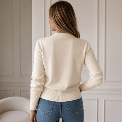 Women’s Button Front Knitted Cardigan Long Sleeve Round Neck Jumper