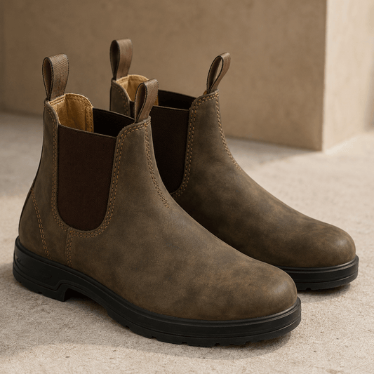 Men’s Waterproof Chelsea Boots Wide Fit Faux Leather Ankle Boots