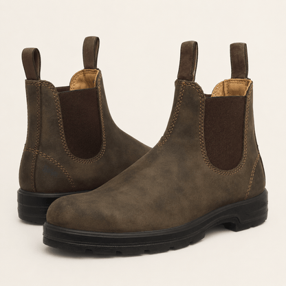 Men’s Waterproof Chelsea Boots Wide Fit Faux Leather Ankle Boots