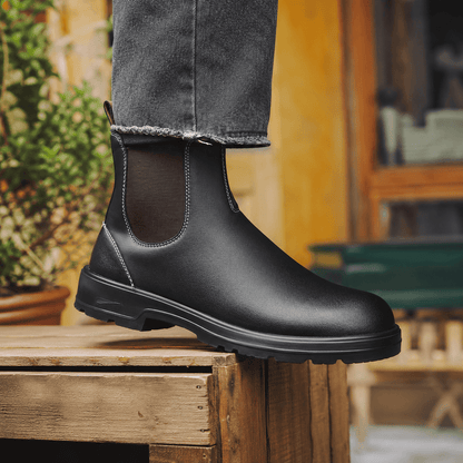 Men’s Waterproof Chelsea Boots Wide Fit Faux Leather Ankle Boots