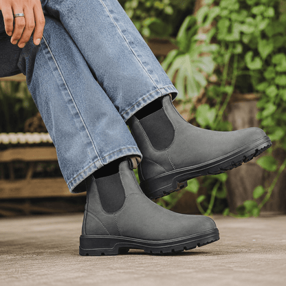 Men’s Waterproof Chelsea Boots Wide Fit Faux Leather Ankle Boots
