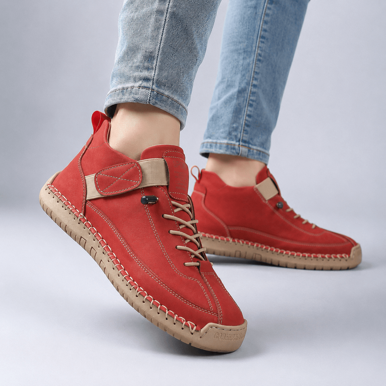 Women’s Wide Fit Leather Lace Up Ankle Shoes Waterproof Casual Boots