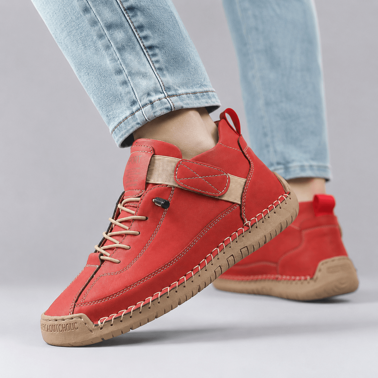 Women’s Wide Fit Leather Lace Up Ankle Shoes Waterproof Casual Boots