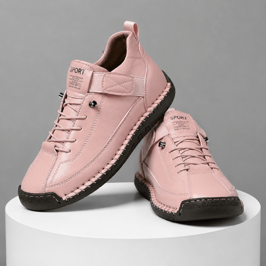 Women’s Wide Fit Leather Lace Up Ankle Shoes Waterproof Casual Boots