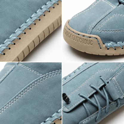 Women’s Wide Fit Leather Lace Up Ankle Shoes Waterproof Casual Boots
