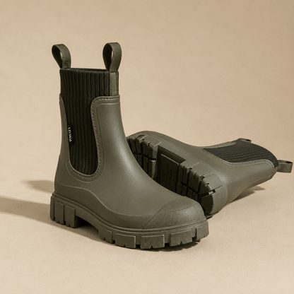 Women’s Waterproof Chelsea Rain Boots Chunky Sole Ankle Boots