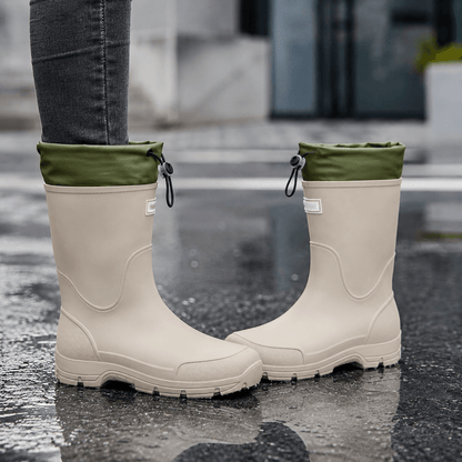 Men’s Waterproof Wellington Boots Mid Calf Rain Boots Round Toe