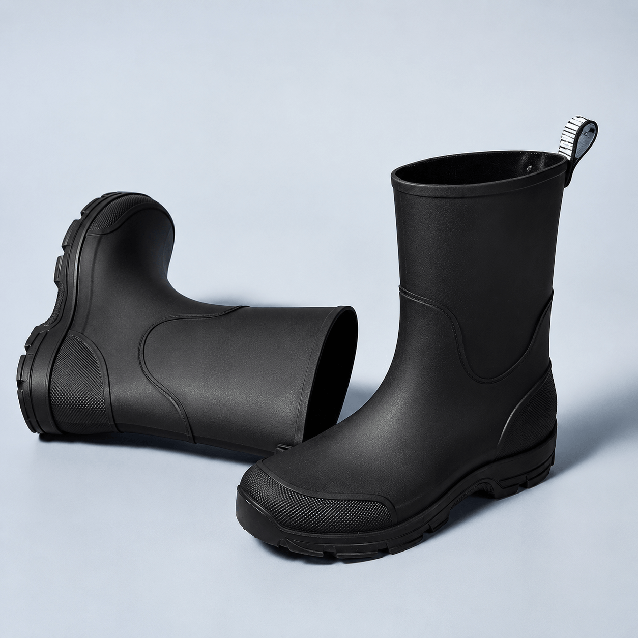 Men’s Waterproof Wellington Boots Mid Calf Rain Boots Round Toe