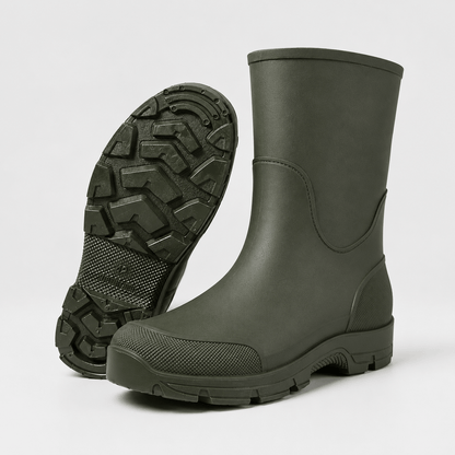 Men’s Waterproof Wellington Boots Mid Calf Rain Boots Round Toe